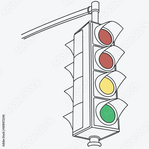 traffic light on a white background