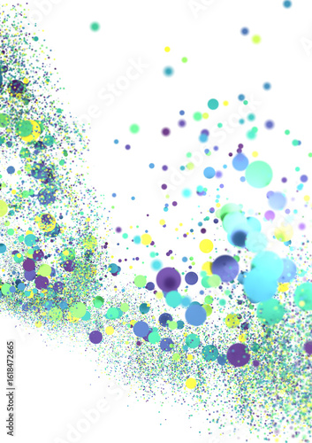 Multicolored confetti on white