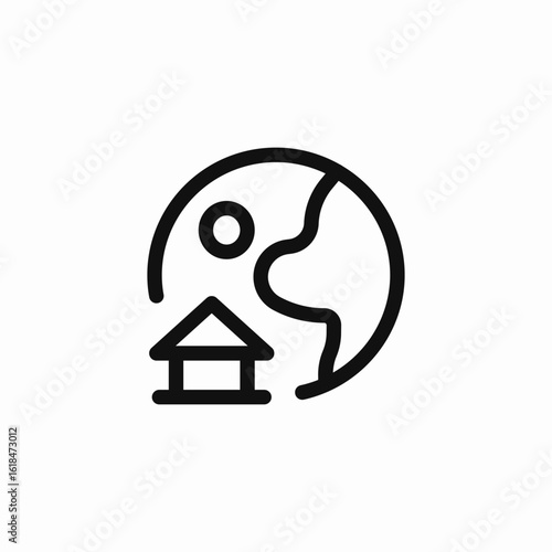 global house location icon sign vector