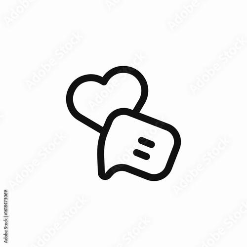 heart chat bubble icon sign vector