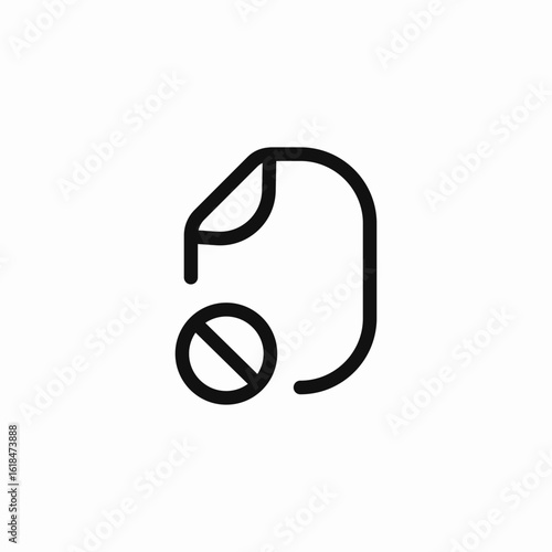 restricted document file icon sign vector