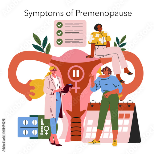 Understanding Premenopause Symptoms Vector Illustration
