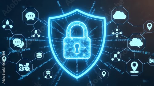 Digital data shield and padlock for internet network security and privacy protection