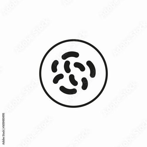 circle bacteria organisms icon sign vector