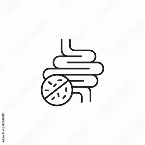 gut health bacteria removed icon sign vector