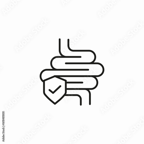 healthy gut intestine icon sign vector