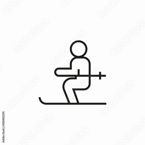 person skiing downhill icon sign vector