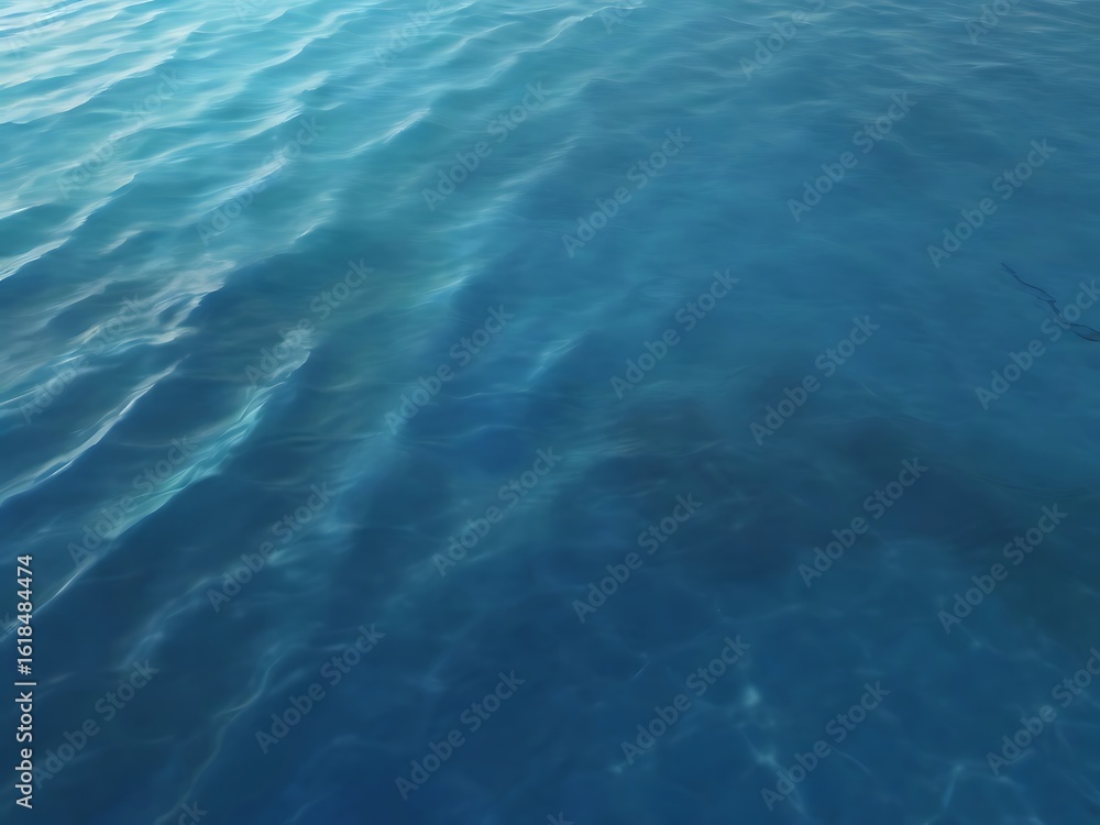 Obraz premium Close up of calm blue ocean water with gentle ripples and light reflections