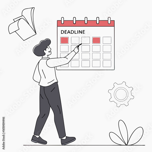 Deadline and Task Management — Calendar Planning and Event Scheduling Vector Concept

