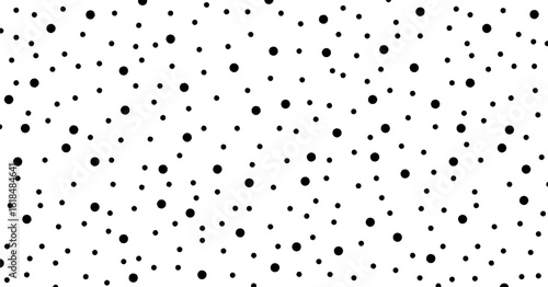 かわいい手描きの黒い水玉のテクスチャ - 大小のランダムなドットの背景やバナー - 1.91:1