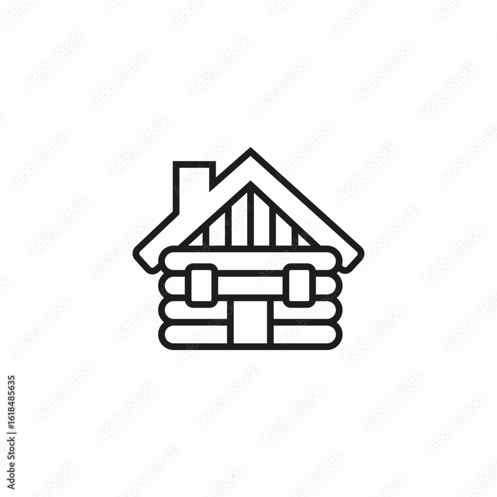wooden house cabin icon sign vector wooden house cabin icon sign vector