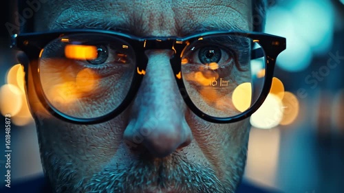 Night Vision: A Man's Gaze Through City Lights