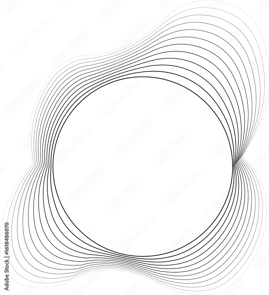 Fototapeta premium Circle frame line liquid blend gradient emblem for badges, tag, logo