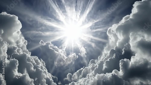 Heavenly Radiance: A Celestial Burst of Light Through Clouds