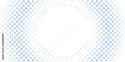 Triangles Halftone Geometry Pattern Vector Radial Ripple Circles White Blue Abstract Background. Faded Checkered Triangle Particles Subtle Texture. Half Tone Art Graphic Minimalist Pure Blue Wallpaper
