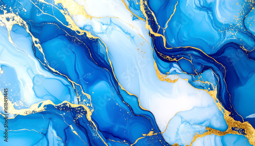 Weiss, Blau, Gold, Mamor, Hintergrund 