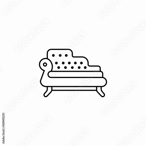elegant chaise lounge icon sign vector