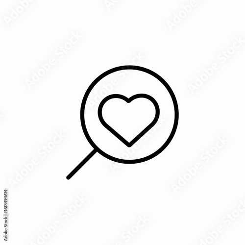 search heart find icon sign vector
