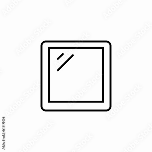 square mirror reflection icon sign vector