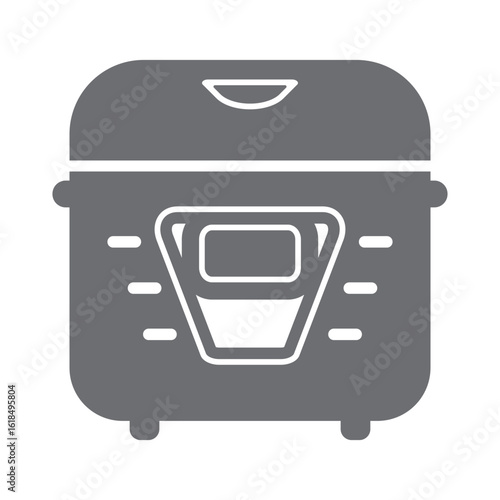 Multicooker solid icon isolated on transparent background. Kitchen appliance solid icon. Multicooker vector illustration. Kitchen device.