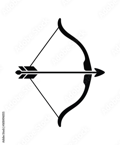 High-Quality Bow and Arrow Silhouette Vector Illustrations – Archery and Hunting Equipment Icons

