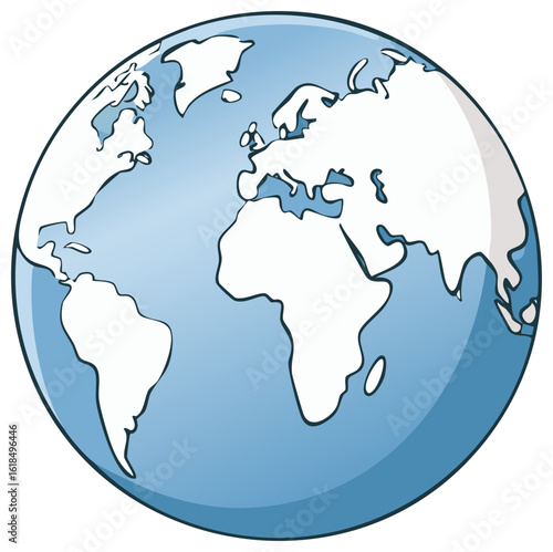 Illustrated globe with continents depicting world geography and global awareness
