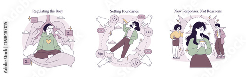 Emotional Regulation and Boundaries Vector Illustration