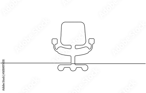 Continuous Line Drawing of Vacancy Icon. Hand Drawn, drawing of an executive chair, Office chair one continuous line drawing vector illustration.