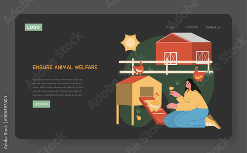 Egg Farm. Flat Vector Illustration