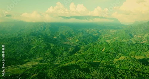 Aerial Footage of Evening Mist on Coastal Farms