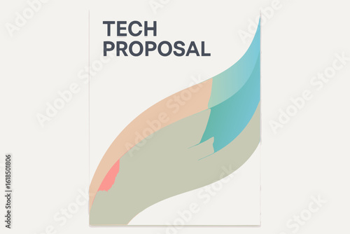 Tech Proposal Document: A modern design featuring a sleek, abstract wave graphic with a simple text overlay, ideal for presentations on technology topics.