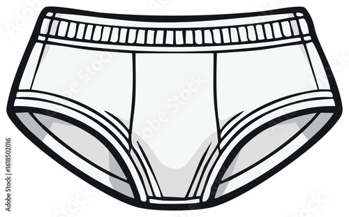 Vector illustration of classic white mens briefs underwear clothing item