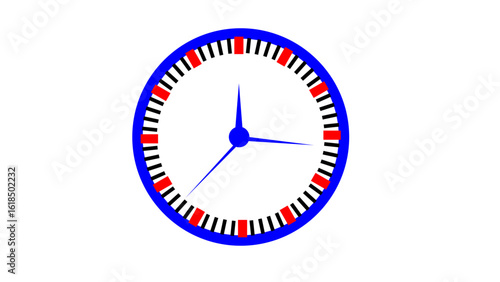 earth clock. clock abstract cyan color digital clock animation
