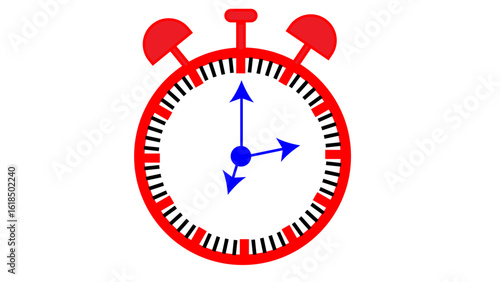 Animated black clock icon featuring rotating 