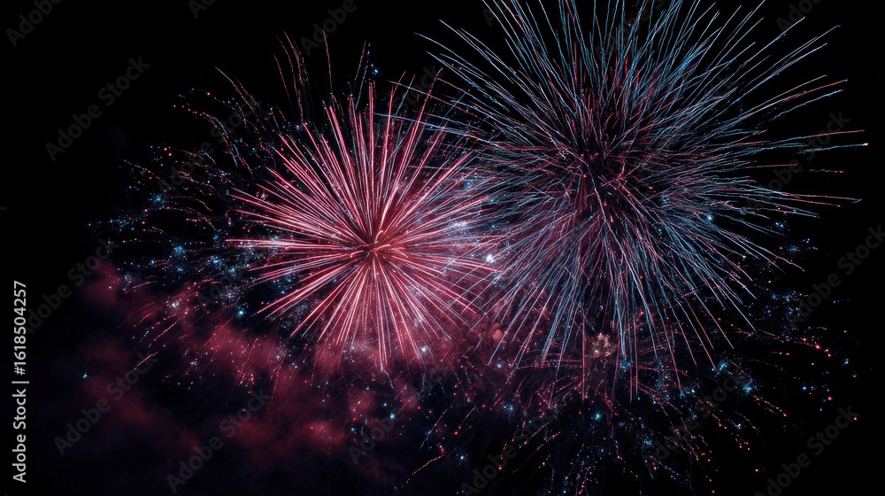 Naklejka premium Spectacular Nighttime Fireworks Display