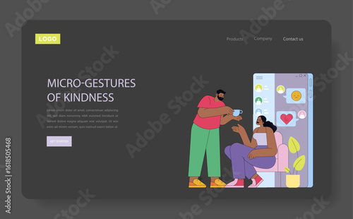 Website Design with Kind Gesture Vector Illustration