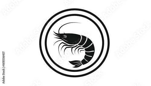 Black shrimp in circular design