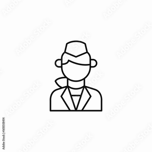 air hostess uniform icon sign vector