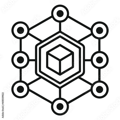blockchain icon. crypto currency block chain