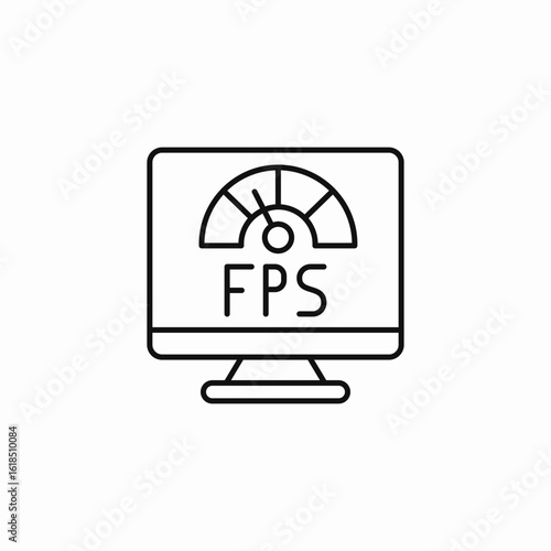 fps gaming monitor icon sign vector