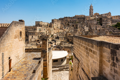 View of Matera between walls