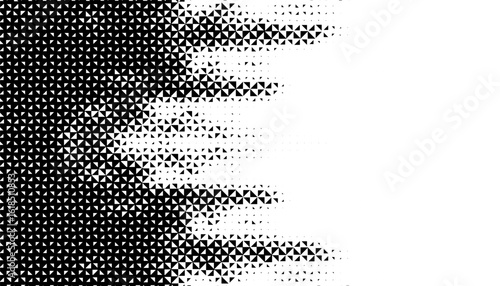 Black and white editable vector element with smooth transition halftone pattern. Abstract and grunge transform effect for design element. Vector Format Illustration 