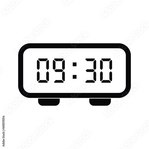 digital clock display with digital number design. digital clock icon sign and symbol alarm signs. colored icon for website design. 