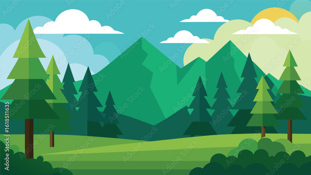 Obraz premium landscape with mountains and trees