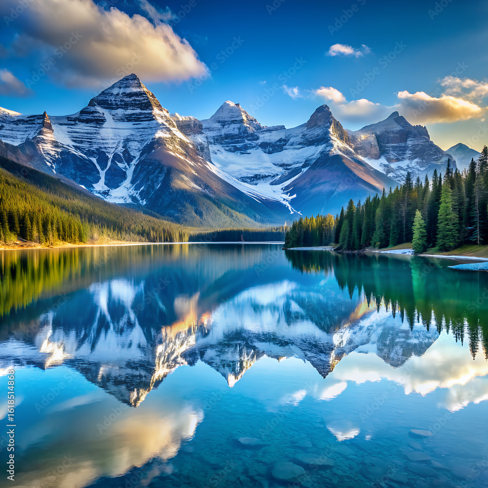 Fototapeta premium mountain lake in the morning