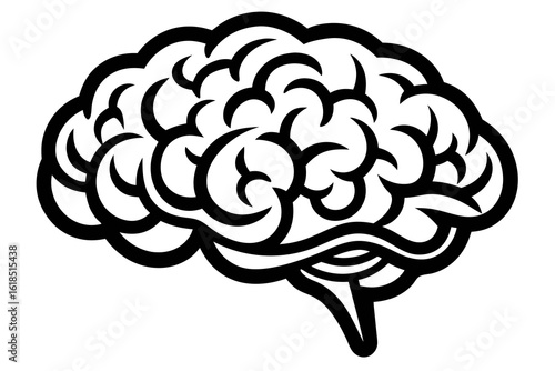Vector illustration of the human brain's anatomy, symbolizing mind, intelligence, and wisdom