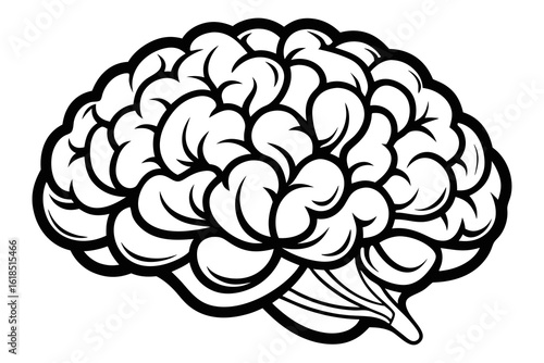 brain black and white silhouette