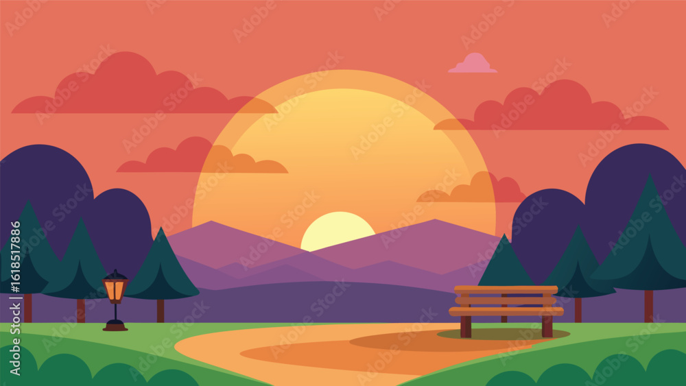 Fototapeta premium sunset over the mountains
