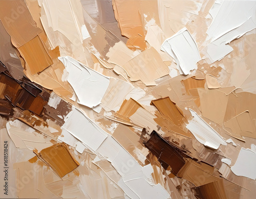 Warm-Toned Abstract Canvas with Palette Knife Texture