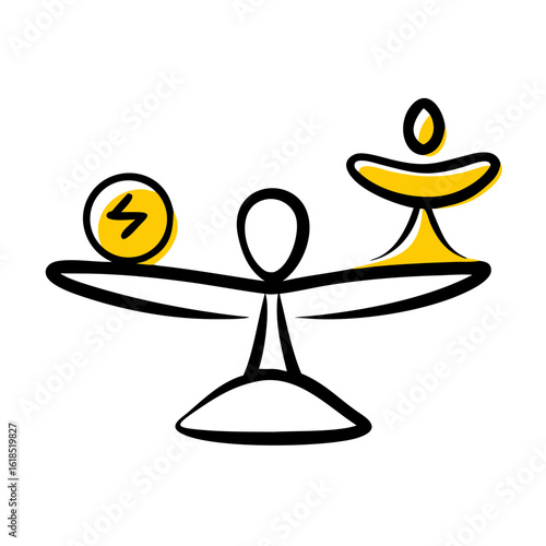 Time for Balance – Hand Drawing Icon for Web and Graphic Design